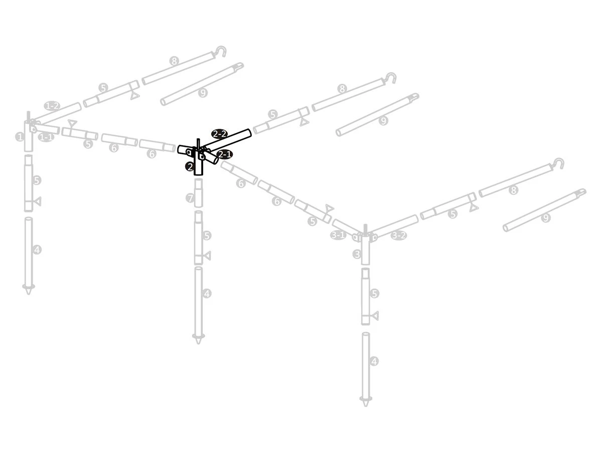 Luifelframe 25mm Middenkruis 3 Luifelframe 25mm Middenkruis - Afbeelding 3