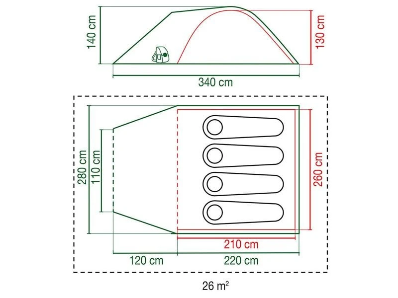 Coleman Kobuk Valley 4 Plus BlackOut Koepeltent 7 Coleman Kobuk Valley 4 Plus BlackOut Koepeltent - Afbeelding 7