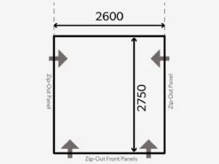 Dometic Club Air Pro 260 M Voortent -Buiten Kamperen kampa dometic plattegrond club 260 m 2021 ecommerce 0908