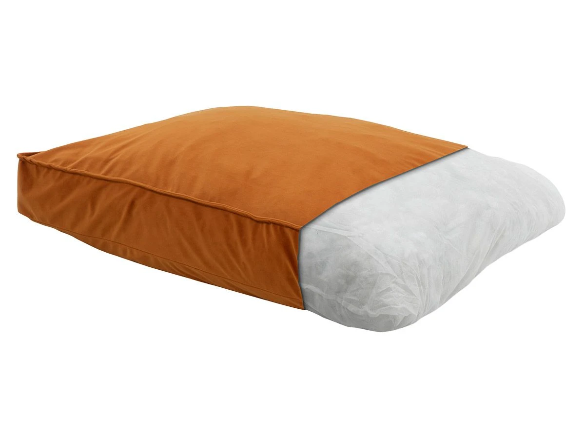 Madison Medium Lounge Velours Orange Hondenkussen 3 Madison Medium Lounge Velours Orange Hondenkussen - Afbeelding 3
