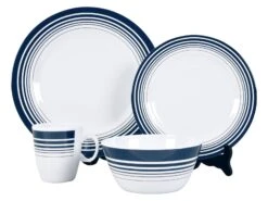 Bo-Camp Navy 16-delig Serviesset -Buiten Kamperen melamine servies 16delig navy 1 ecommerce ca7b