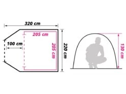 Obelink Shelter 3 CoolDark Koepeltent -Buiten Kamperen obelink shelter 3 cooldark floor plan ecommerce 7d85